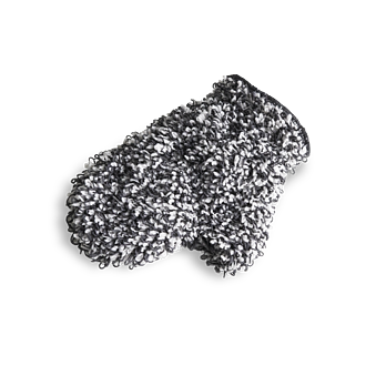 Микрофибровая рукавица для химчистки и уборки авто, 26*18 см, цвет черно-белый