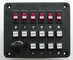 Панель выключателей c 6 клавишами, 10 предохраните