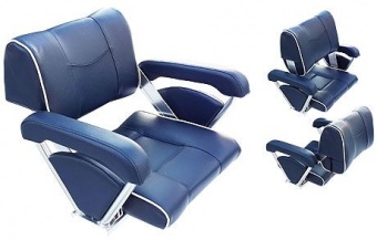 Кресло с перекидной спинкой и подлокотниками, синее